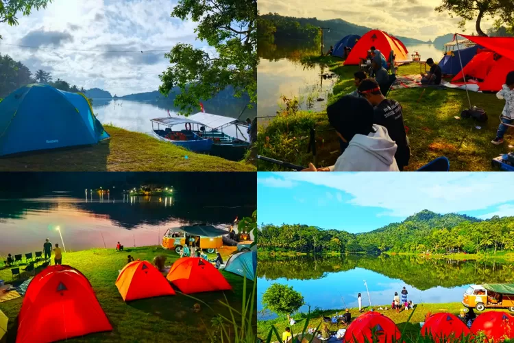 SultranzHoliday | 7 Spot Camping Jogja Hits dengan Pemandangan Terbaik 4. Suasana damai camping Jogja hits di tepi Waduk Sermo, Kulon Progo, cocok untuk healing dan relaksasi.